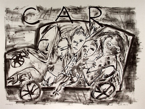 Artist: b'Allen, Davida' | Title: b'Car' | Date: 1989, March | Technique: b'lithograph, printed in black ink, from one stone' Artist: b'Allen, Davida' | Title: b'Car' | Date: 1989, March | Technique: b'lithograph, printed in black ink, from one stone'
