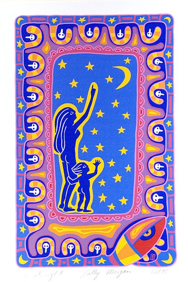 Artist: b'Morgan, Sally.' | Title: b'Birthright' | Date: 1988 | Technique: b'screenprint, printed in colour, from multiple stencils'