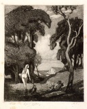 Artist: LINDSAY, Lionel | Title: Ariadne | Date: 1917 | Technique: spirit-aquatint, etching, burnishing and roulette, printed in black ink, from one plate | Copyright: Courtesy of the National Library of Australia