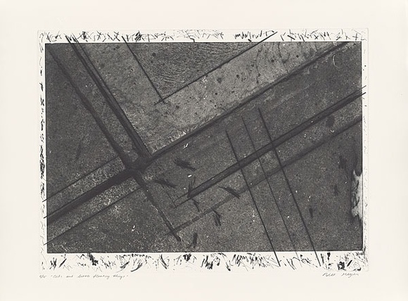 Artist: b'MEYER, Bill' | Title: b'Cuts and little floating bits' | Date: 1981 | Technique: b'photo-etching, aquatint, drypoint, printed in black ink, from one zinc plate (pre-coated photo-engraving mitsui)' | Copyright: b'\xc2\xa9 Bill Meyer' Artist: b'MEYER, Bill' | Title: b'Cuts and little floating bits' | Date: 1981 | Technique: b'photo-etching, aquatint, drypoint, printed in black ink, from one zinc plate (pre-coated photo-engraving mitsui)' | Copyright: b'\xc2\xa9 Bill Meyer'
