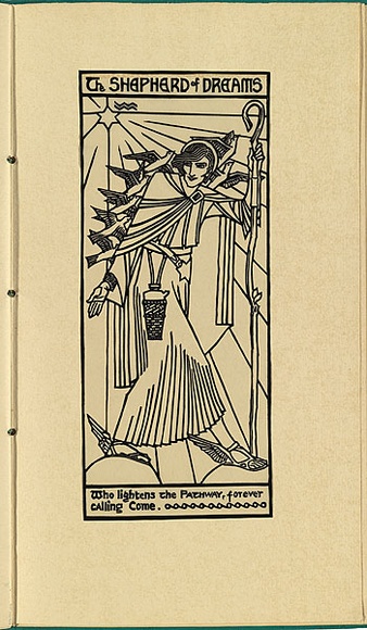 Artist: b'Waller, Christian.' | Title: b'The Shepherd of Dreams' | Date: 1932 | Technique: b'linocut, printed in black ink, from one block' Artist: b'Waller, Christian.' | Title: b'The Shepherd of Dreams' | Date: 1932 | Technique: b'linocut, printed in black ink, from one block'