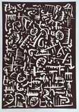 Artist: Marshall, John. | Title: Apoptosis | Date: 2000 | Technique: linocut, printed in black ink, from one block