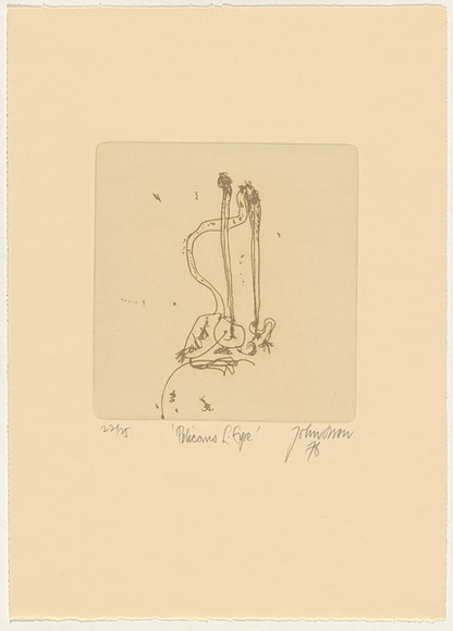 Artist: b'Olsen, John.' | Title: b'Pelicans, Lake Eyre' | Date: 1976 | Technique: b'etching, printed in brown ink with plate-tone, from one plate' | Copyright: b'\xc2\xa9 John Olsen. Licensed by VISCOPY, Australia' Artist: b'Olsen, John.' | Title: b'Pelicans, Lake Eyre' | Date: 1976 | Technique: b'etching, printed in brown ink with plate-tone, from one plate' | Copyright: b'\xc2\xa9 John Olsen. Licensed by VISCOPY, Australia'
