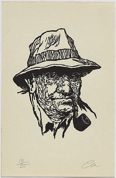 Artist: b'Millward, Clem.' | Title: b'not titled.' | Date: 1956-57 | Technique: b'linocut, printed in black ink, from one block' Artist: b'Millward, Clem.' | Title: b'not titled.' | Date: 1956-57 | Technique: b'linocut, printed in black ink, from one block'