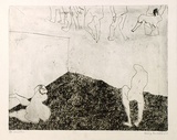 Artist: BALDESSIN, George | Title: Urinators. | Date: 1963 | Technique: etching and foul biting, printed in black ink, from one plate