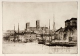 Artist: LONG, Sydney | Title: Lincoln | Date: 1925 | Technique: line-etching and drypoint, printed in warm black ink, from one copper plate | Copyright: Reproduced with the kind permission of the Ophthalmic Research Institute of Australia
