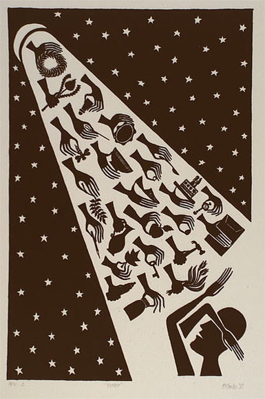 Artist: b'Faulks, Philip.' | Title: b'Unsaid' | Date: 1989 | Technique: b'lithograph, printed in black ink, from one stone' Artist: b'Faulks, Philip.' | Title: b'Unsaid' | Date: 1989 | Technique: b'lithograph, printed in black ink, from one stone'