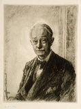 Artist: Bull, Norma C. | Title: John Masefield. | Date: 1934 | Technique: etching, aquatint and burnishing, printed in black ink, from one plate