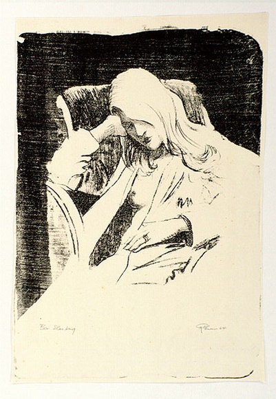 Artist: EWINS, Rod | Title: Bev sleeping. | Date: 1964 | Technique: lithograph, printed in black ink, from one stone