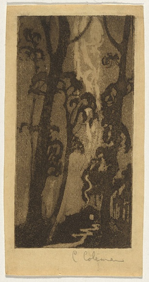 Artist: b'Coleman, Constance.' | Title: b'The cottage.' | Date: (1937) | Technique: b'aquatint, printed in brown ink with wiped highlights, from one plate' Artist: b'Coleman, Constance.' | Title: b'The cottage.' | Date: (1937) | Technique: b'aquatint, printed in brown ink with wiped highlights, from one plate'