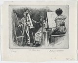 Artist: Ashton, Julian. | Title: The class room. | Date: 1893 | Technique: etching, printed in blue ink with plate-tone, from one copper plate