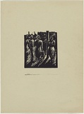 Artist: Carter, Maurie. | Title: (Street conversation). | Date: 1949 | Technique: linocut, printed in black ink, from one block