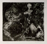 Artist: b'Shearer, Mitzi.' | Title: b'Double image' | Date: 1980 | Technique: b'etching, printed in black ink, from one  plate'