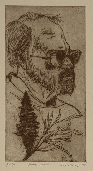 Artist: b'Lincoln, Kevin.' | Title: b'Frank Cutler' | Date: 1988 | Technique: b'etching, printed in black ink, from one plate' Artist: b'Lincoln, Kevin.' | Title: b'Frank Cutler' | Date: 1988 | Technique: b'etching, printed in black ink, from one plate'