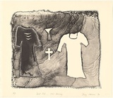 Artist: b'Watson, Judy.' | Title: b'back lash, cross dressing' | Date: 1994 - 1995 | Technique: b'lithograph, printed in black ink, from one stone' | Copyright: b'\xc2\xa9 Judy Watson. Licensed by VISCOPY, Australia'
