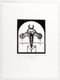 Artist: b'Mann, Gillian.' | Title: b'Creation.' | Date: 1988 | Technique: b'woodcut, printed in black ink, from one block'