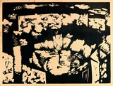 Artist: Adams, Tate. | Title: (Village in Mourne). | Date: (1954) | Technique: linocut, printed in colour, from two blocks