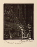 Artist: b'McGrath, Raymond.' | Title: b'Hark, all you Ladies' | Date: 1928 | Technique: b'wood-engraving, printed in black ink, from one block'