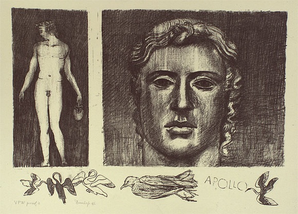 Artist: b'Dunlop, Brian.' | Title: b'(Apollo)' | Date: 1986 | Technique: b'lithograph, printed in black ink from one stone' Artist: b'Dunlop, Brian.' | Title: b'(Apollo)' | Date: 1986 | Technique: b'lithograph, printed in black ink from one stone'
