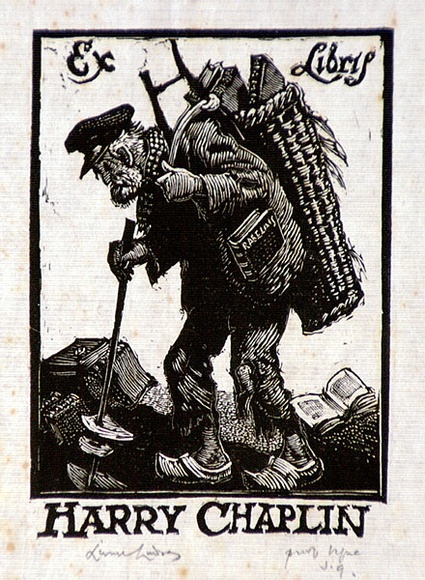 Artist: b'LINDSAY, Lionel' | Title: b'Book plate: Harry Chaplin' | Date: 1954 | Technique: b'wood-engraving, printed in black ink, from one block' | Copyright: b'Courtesy of the National Library of Australia' Artist: b'LINDSAY, Lionel' | Title: b'Book plate: Harry Chaplin' | Date: 1954 | Technique: b'wood-engraving, printed in black ink, from one block' | Copyright: b'Courtesy of the National Library of Australia'