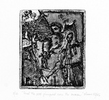 Artist: b'Shearer, Mitzi.' | Title: b'And the cow jumped over the moon' | Date: 1983 | Technique: b'etching, aquatint, printed in black, with plate-tone, from one plate'