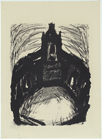 Artist: b'MADDOCK, Bea' | Title: b'Ruined church' | Date: 1961 | Technique: b'lithograph, printed in black ink, from one stone' Artist: b'MADDOCK, Bea' | Title: b'Ruined church' | Date: 1961 | Technique: b'lithograph, printed in black ink, from one stone'