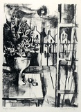 Artist: Hood, Kenneth. | Title: Night flowers | Date: 1954 | Technique: lithograph, printed in black ink, from one stone [or plate]