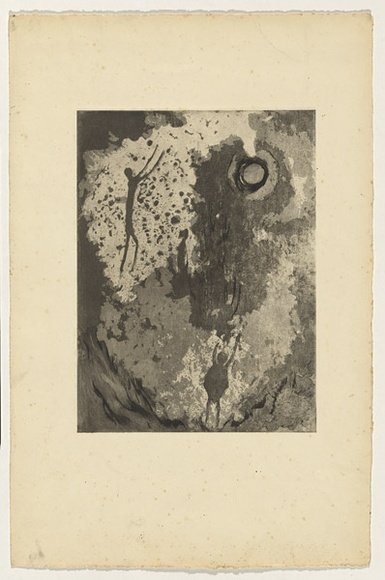 Artist: b'Lempriere, Helen' | Title: b'(Figures looking at the sun)' | Date: c.1955 | Technique: b'aquatint and etching, printed in black ink, from one plate' Artist: b'Lempriere, Helen' | Title: b'(Figures looking at the sun)' | Date: c.1955 | Technique: b'aquatint and etching, printed in black ink, from one plate'