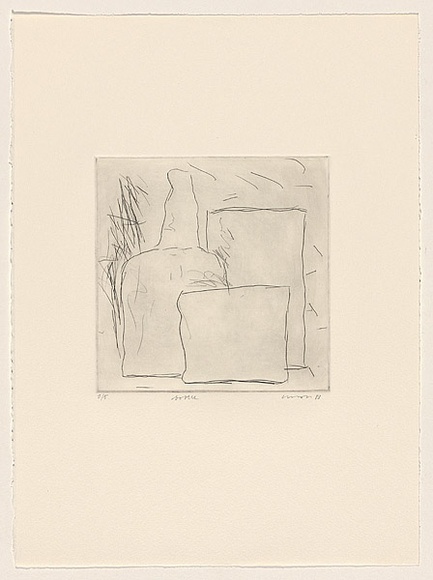 Title: b'Bottle' | Date: 1983 | Technique: b'drypoint, printed in black ink, from one perspex plate'
