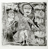Artist: HANRAHAN, Barbara | Title: Touch dancing | Date: 1983 | Technique: etching, aquatint, printed in black ink with plate-tone, from one plate