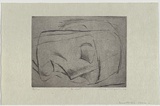 Artist: b'MACQUEEN, Mary' | Title: b'Le mort' | Date: 1964 | Technique: b'drypoint, printed in black ink with plate-tone, from one copper plate' | Copyright: b'Courtesy Paulette Calhoun, for the estate of Mary Macqueen'