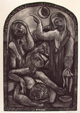 Artist: Harding, Richard. | Title: Out cast | Date: 1988 | Technique: etching and aquatint, printed in black ink, from one plate