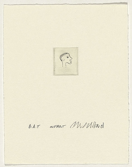 Artist: b'Cullen, Adam.' | Title: b'Infant' | Date: 2001 | Technique: b'etching, printed in black ink, from one plate'