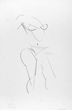 Artist: Powditch, Peter. | Title: not titled [standing female nude] | Date: c.1972 | Technique: lithograph, printed in black ink, from one plate