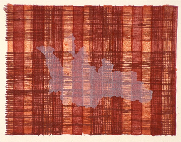Artist: b'McPherson, Megan.' | Title: b'Hong Kong Island check' | Date: 1997 | Technique: b'tuche lithograph, printed in colour and translucent white, from three stones' Artist: b'McPherson, Megan.' | Title: b'Hong Kong Island check' | Date: 1997 | Technique: b'tuche lithograph, printed in colour and translucent white, from three stones'
