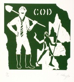 Artist: COLEING, Tony | Title: C.O.D. | Date: 1979 | Technique: linocut, printed in green ink, from one block