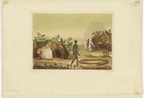 Title: Cabanes des Naturels de la Presque île Peron | Date: 1840s | Technique: engraving, printed in black ink, from one plate
