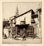 Artist: b'LINDSAY, Lionel' | Title: bThe carpenter's shop, Toledo | Date: 1926 | Technique: b'etching, printed in brown ink, from one plate' | Copyright: b'Courtesy of the National Library of Australia'
