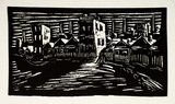 Artist: Carter, Maurie. | Title: (Our street). | Date: 1949 | Technique: linocut, printed in black ink, from one block