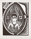 Artist: Lasisi, David. | Title: The confused one | Date: 1976 | Technique: screenprint, printed in brown ink, from one screen