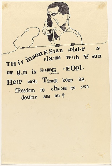 Artist: b'Cowper, Martin.' | Title: b'Help East Timor keep its freedom.' | Date: 1977 | Technique: b'screenprint, printed in black ink, from one stencil' Artist: b'Cowper, Martin.' | Title: b'Help East Timor keep its freedom.' | Date: 1977 | Technique: b'screenprint, printed in black ink, from one stencil'