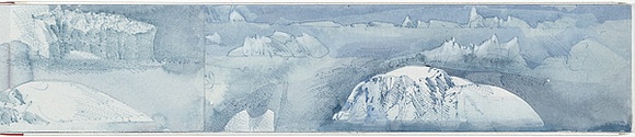 Artist: b'SCHMEISSER, Jorg' | Title: b'My first little book from the voyage to the ice on the Aurora Australis.' | Date: 1999 | Technique: b'engraving, printed in blue ink, from multiple polycarbonate sheets; watercolour, gouache and pencil' | Copyright: b'\xc2\xa9 J\xc3\xb6rg Schmeisser' Artist: b'SCHMEISSER, Jorg' | Title: b'My first little book from the voyage to the ice on the Aurora Australis.' | Date: 1999 | Technique: b'engraving, printed in blue ink, from multiple polycarbonate sheets; watercolour, gouache and pencil' | Copyright: b'\xc2\xa9 J\xc3\xb6rg Schmeisser'
