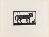 Artist: Groblicka, Lidia | Title: The cat | Date: 1971 | Technique: woodcut, printed in black ink, from one block