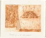 Artist: Ramsay, Kylie. | Title: Field study | Date: April 1998 | Technique: collograph, printed in orange ink, from one plate