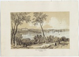 Artist: PROUT, John Skinner | Title: New Government House, Sydney. | Date: 1842 | Technique: lithograph, printed in colour, from two stones (black and brown tint stone); letterpress text