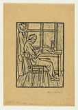 Artist: Groblicka, Lidia. | Title: My boyfriend L Machnicki | Date: 1955-56 | Technique: woodcut, printed in black ink, from one block