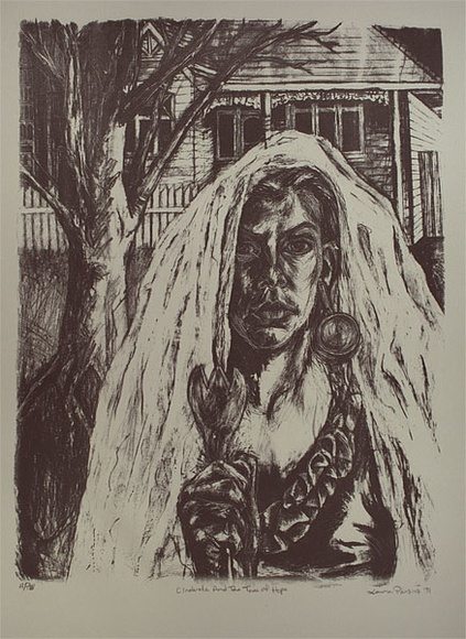 Artist: b'Parsons, Laura.' | Title: b'Cinderella and the tree of hope' | Date: 1991 | Technique: b'lithograph, printed in black ink, from one stone' Artist: b'Parsons, Laura.' | Title: b'Cinderella and the tree of hope' | Date: 1991 | Technique: b'lithograph, printed in black ink, from one stone'