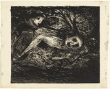 Artist: BOYD, Arthur | Title: Broken nude and flying figure. | Date: (1962-63) | Technique: etching and aquatint, printed in black ink, from one plate | Copyright: Reproduced with permission of Bundanon Trust