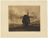 Artist: LONG, Sydney | Title: The old mill | Date: 1919 | Technique: line-etching, sandgrain-etching and aquatint, printed in brown ink, from one copper plate | Copyright: Reproduced with the kind permission of the Ophthalmic Research Institute of Australia
