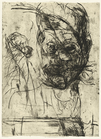 Artist: b'PARR, Mike' | Title: b'Untitled self-portraits 4.' | Date: 1990 | Technique: b'drypoint, printed in black ink, from one copper plate' Artist: b'PARR, Mike' | Title: b'Untitled self-portraits 4.' | Date: 1990 | Technique: b'drypoint, printed in black ink, from one copper plate'